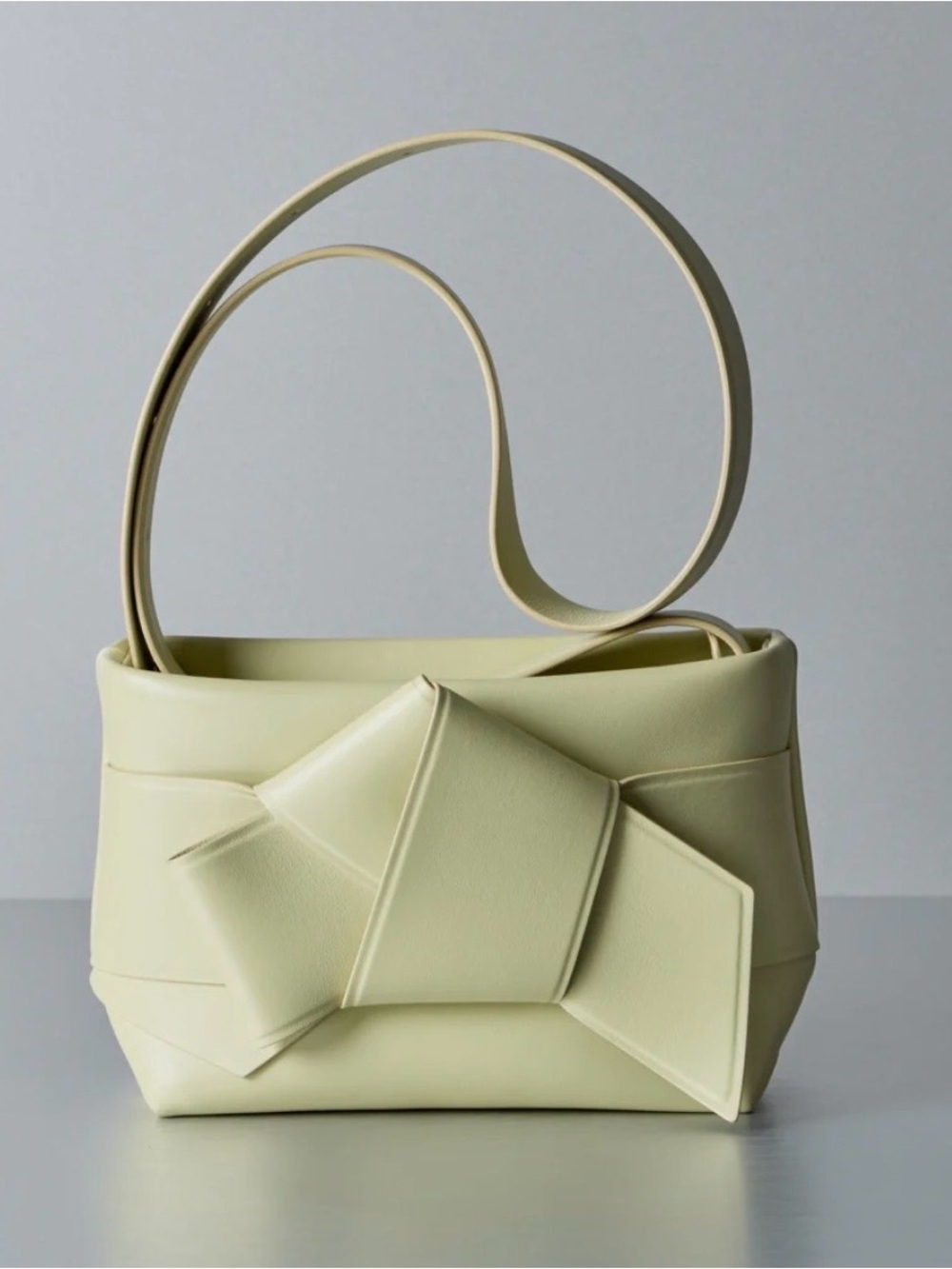 Acne Studios Musubi knotted Pale Sage Leather Shoulder Bag with Sculptural Bow - Picture 5 of 14